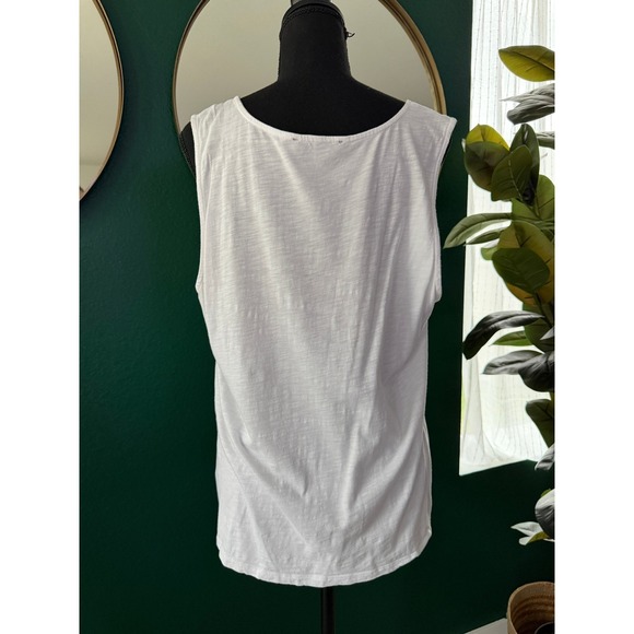 Sanctuary White Sleeveless‎ V Neck Button Front Tie Front Tank Top Womens XXL - Picture 3 of 8